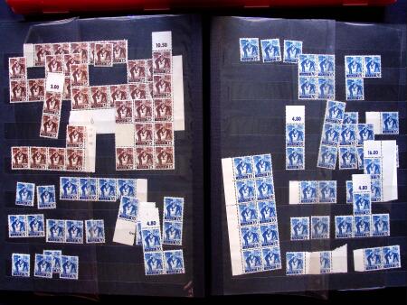 1947 SAAR I issue: Mint duplication in two stockbooks,