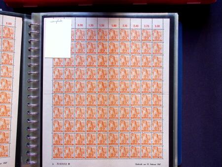 1947 SAAR I issue: Mint duplication in two stockbooks,