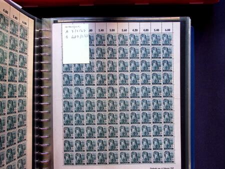 1947 SAAR I issue: Mint duplication in two stockbooks,