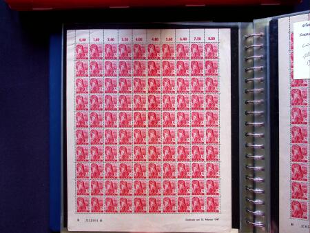 1947 SAAR I issue: Mint duplication in two stockbooks,