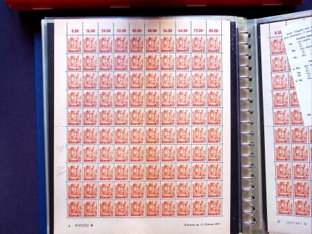 1947 SAAR I issue: Mint duplication in two stockbooks,
