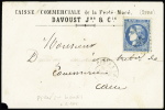 N°46, percé en lignes OBL ambulant sur lettre de la Ferté-Macé. TB. Cote 210€