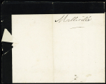 N°83 + 85 OBL Toulouse (1878) sur faire-part de deuil avec marque illustrée "Agence Gle de distribution Adon du Messager Place St Etienne". TB