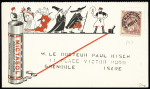 N°42, 7 1/2c lilas sur carte postale des Laboratoires