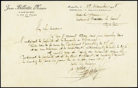 N°199 OBL Montpellier RP (1951) sur lettre avec griffe "Correspondance retardée accidentellement" (lettre du 29 dec 1928 récupérée en 1951!). RR et TB
