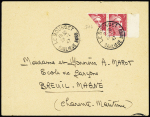 TYPE GANDON SUR LETTRES N°716, 3F rose, un timbre