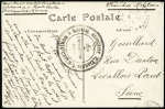 CP en franchise avec cachet noir "Hopital auxiliaire