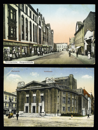2 cartes postales en franchise avec CAD "tresor et postes 184" (1922 - Plébiscite de Haute-Silésie). TB