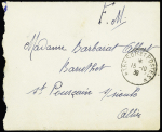 LF avec CAD de fortune "tresor et postes" (1939 - réutilisation d'un CAD de 1914 - 1918). TB