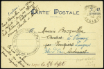 CPFM d'un officier français prisonnier à Nancy avec cachet noir "Offiziers - Gefang - Lager ecole nat. Professionnelle". Rare et TB
