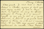 CPFM d'un officier français prisonnier à Nancy avec cachet noir "Offiziers - Gefang - Lager ecole nat. Professionnelle". Rare et TB