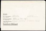 Formule Kriegsgefangenenpost d'un interné anglais à la Grande caserne de Saint-Denis avec cachet noir "Einheit der feldpost NR 01813". TB