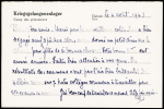 Postkarte d'une internée anglaise au Grand Hotel de Vittel avec cachet rect vilet "Gepruft 13 front-stalag 194" (1943). TB