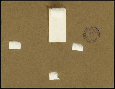 Levant n°41 à 43 + PA 1 à 4 OBL CAD "poste aux armées FFL1" (12.4.42) sur lettre recommandée par avion pour Brazzaville avec arrivée. TB