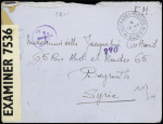 LF avec CAD 2 cercles "Poste aux armées BCM 7" (1945 - Londres ) avec censure "examiner 7536". TB
