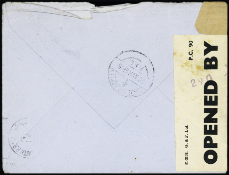 LF avec CAD 2 cercles "Poste aux armées BCM 7" (1945 - Londres ) avec censure "examiner 7536". TB