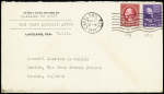 USA n°229 + 372 OBL Lakeland (1941) sur lettre adressée au général de Gaulle. TB