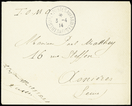 LF avec rare CAD "Tresor et postes Safi" (1914). TB