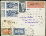 4/7. 12. 1931 Djibouti - Paris par Goulette avec griffe noire et étiquette rose (Muller n°7). TB