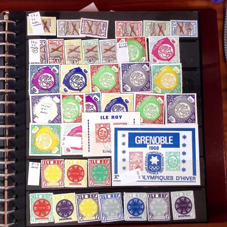 1964-77, ILE ROY, Collection d'obl. et de sg de tous