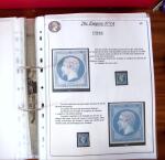 Etude sur le n°14, montée sur page, 170 timbres et