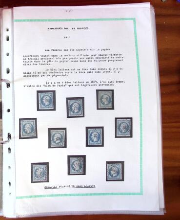 Etude sur le n°14, montée sur page, 170 timbres et