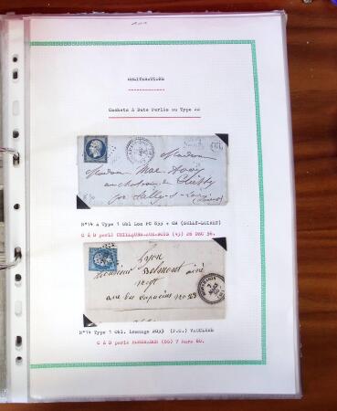Etude sur le n°14, montée sur page, 170 timbres et