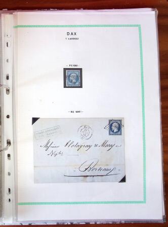 Etude sur le n°14, montée sur page, 170 timbres et