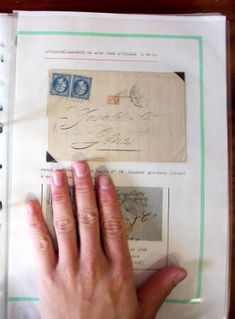 Etude sur le n°14, montée sur page, 170 timbres et