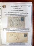 Etude sur le n°14, montée sur page, 170 timbres et