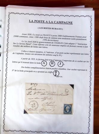 Etude sur le n°14, montée sur page, 170 timbres et