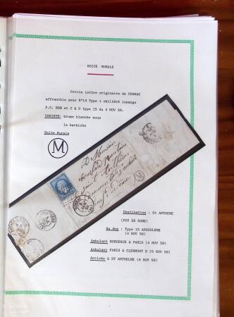 Etude sur le n°14, montée sur page, 170 timbres et