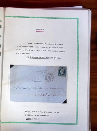 Etude sur le n°14, montée sur page, 170 timbres et