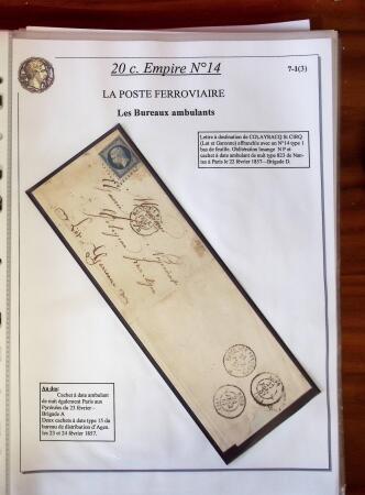 Etude sur le n°14, montée sur page, 170 timbres et