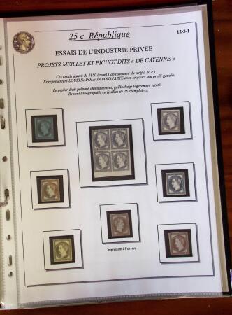 Etude sur le n°14, montée sur page, 170 timbres et