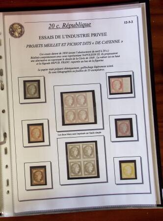 Etude sur le n°14, montée sur page, 170 timbres et