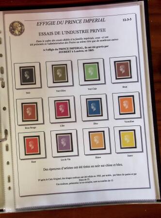 Etude sur le n°14, montée sur page, 170 timbres et