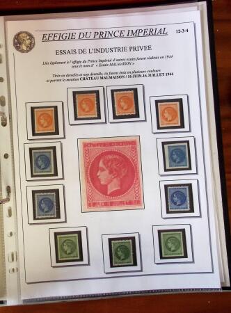 Etude sur le n°14, montée sur page, 170 timbres et
