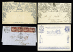 1840-1866, 10 covers/stationery incl. 1840 1d black