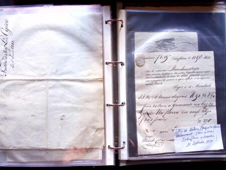 1796-1850, Documents préphilatéliques en deux classeurs