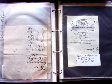 1796-1850, Documents préphilatéliques en deux classeurs