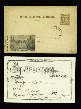 1613-1811, 13 covers/stationery incl. Privat Post Stuttgart,