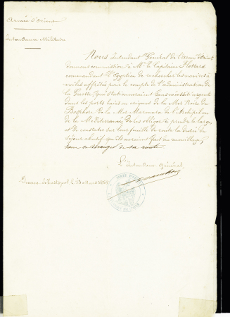 ARMEE D'ORIENT 1854-1856, Groupe de 10 documents dont