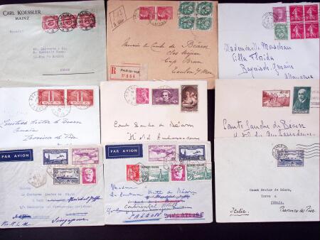 1925-1940, Près de 400 lettres, la plupart avec affranchissements