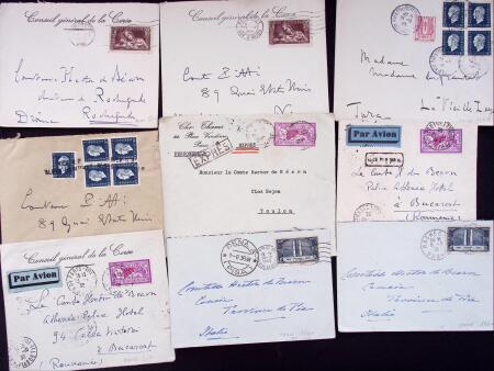 1925-1940, Près de 400 lettres, la plupart avec affranchissements