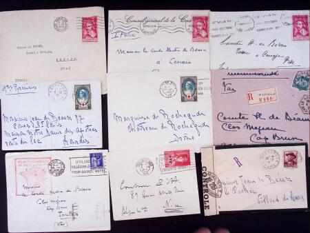 1925-1940, Près de 400 lettres, la plupart avec affranchissements
