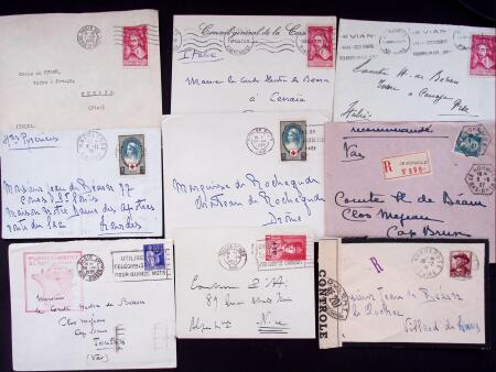 1925-1940, Près de 400 lettres, la plupart avec affranchissements