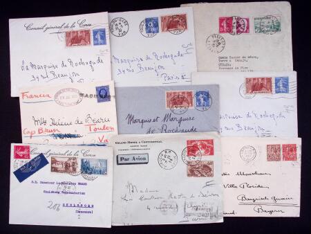 1925-1940, Près de 400 lettres, la plupart avec affranchissements