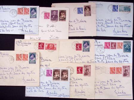 1925-1940, Près de 400 lettres, la plupart avec affranchissements