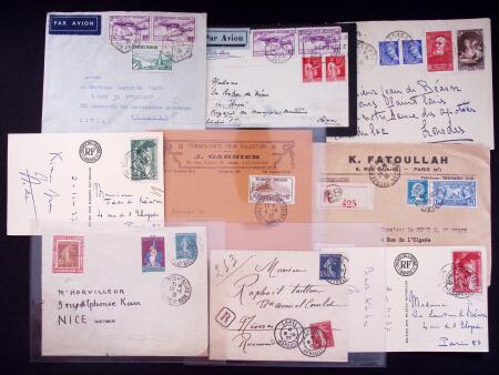 1925-1940, Près de 400 lettres, la plupart avec affranchissements